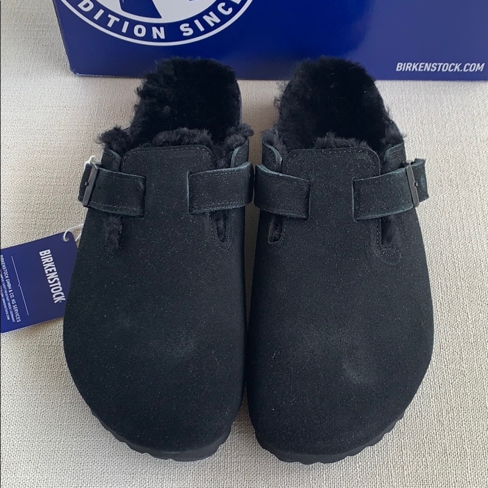 BIRKENSTOCK NEW! Shearling Fur Clog Black 40 - Picture 3 of 12